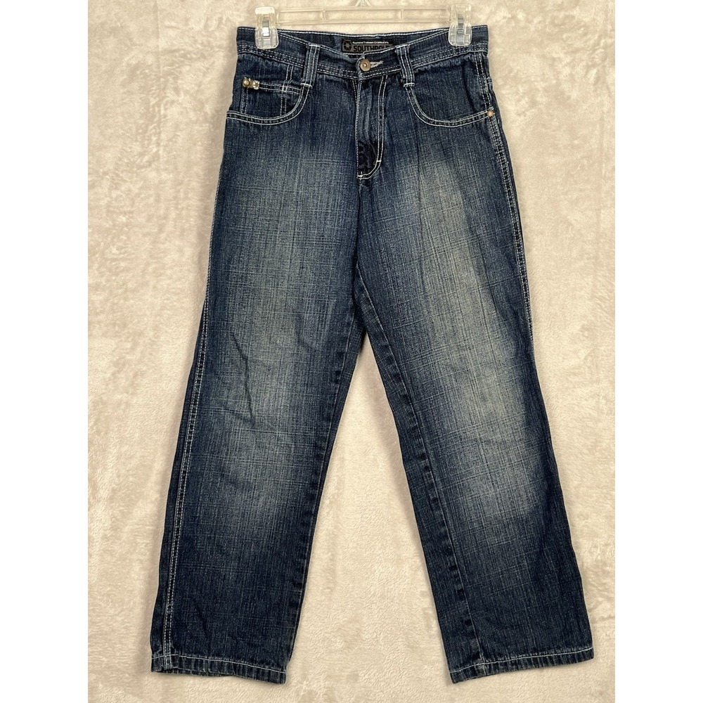 Southpole Boys Jeans Straight Leg Youth 12 Blue Trendy Faded 28x27